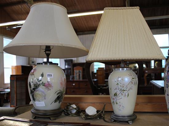 2 Jenny Worrall table lamps (painted glass)(-)